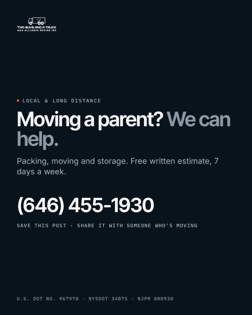 Moving a parent? Packing, moving and storage